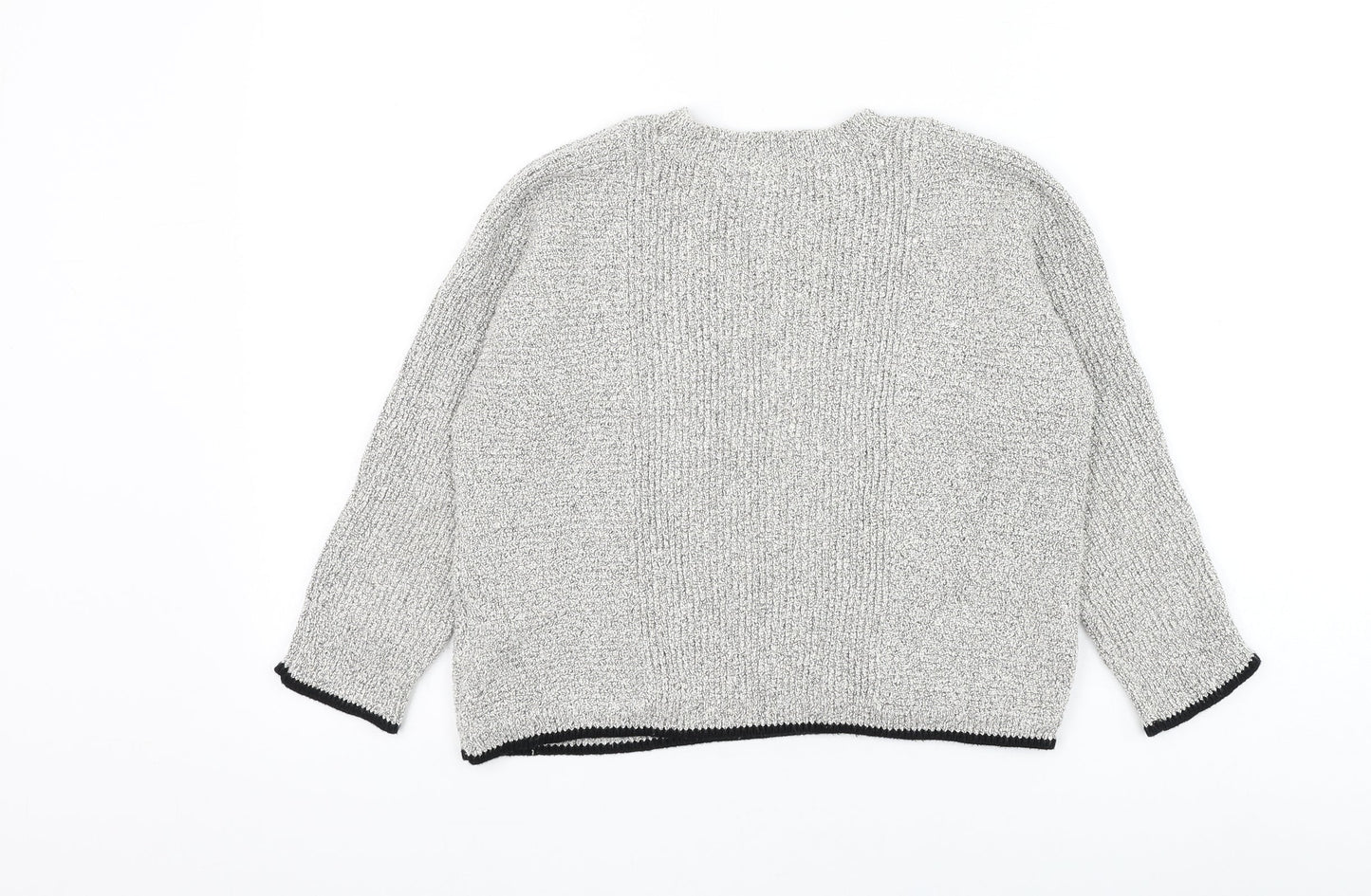 Topshop Womens White Round Neck Cotton Pullover Jumper Size 8