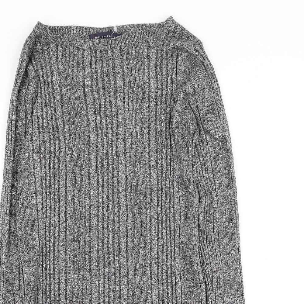 Marks and Spencer Womens Grey Round Neck Viscose Pullover Jumper Size 14