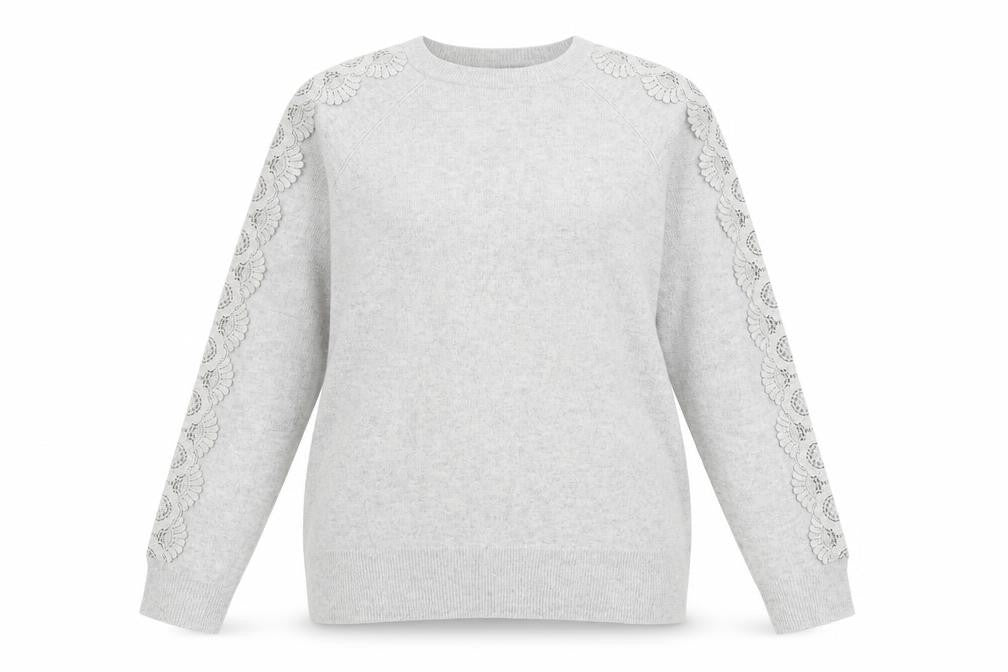 Marks and Spencer Womens Grey Round Neck Polyester Pullover Jumper Size 14