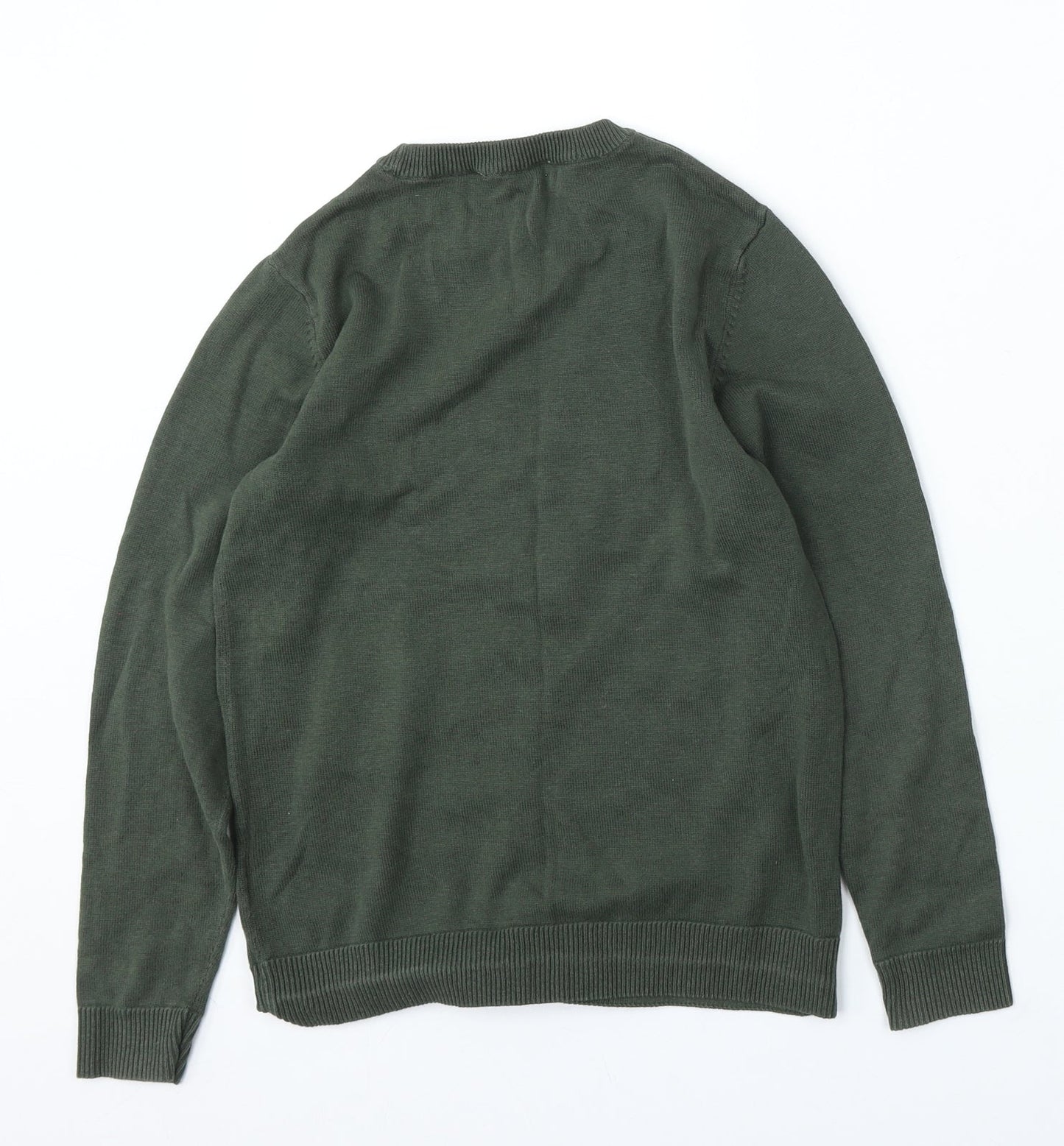 H&M Boys Green Cotton Pullover Sweatshirt Size 9-10 Years - dinosaur