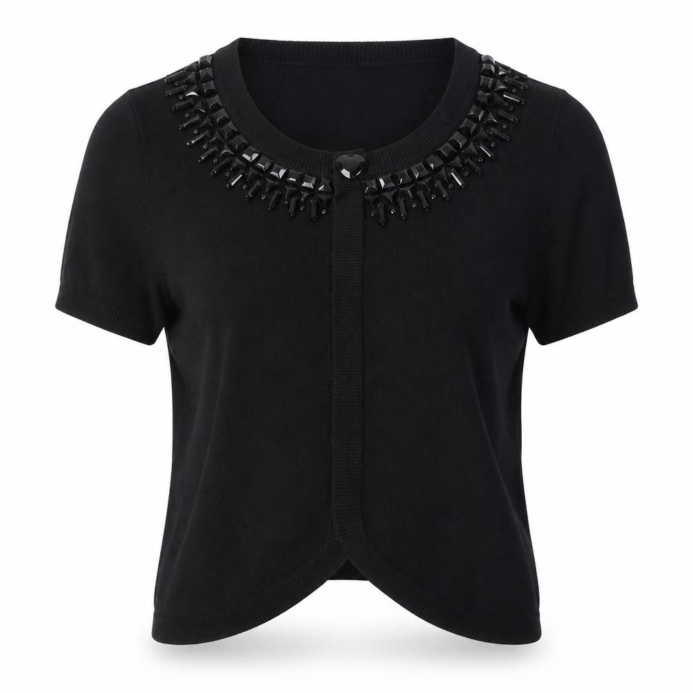 Debenhams Womens Black V-Neck Viscose Cardigan Jumper Size 8