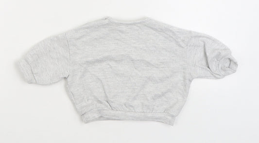 George Girls Grey Cotton Pullover Jumper Size 0-3 Months Pullover