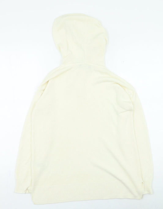 Marks and Spencer Womens Beige Acrylic Pullover Hoodie Size S