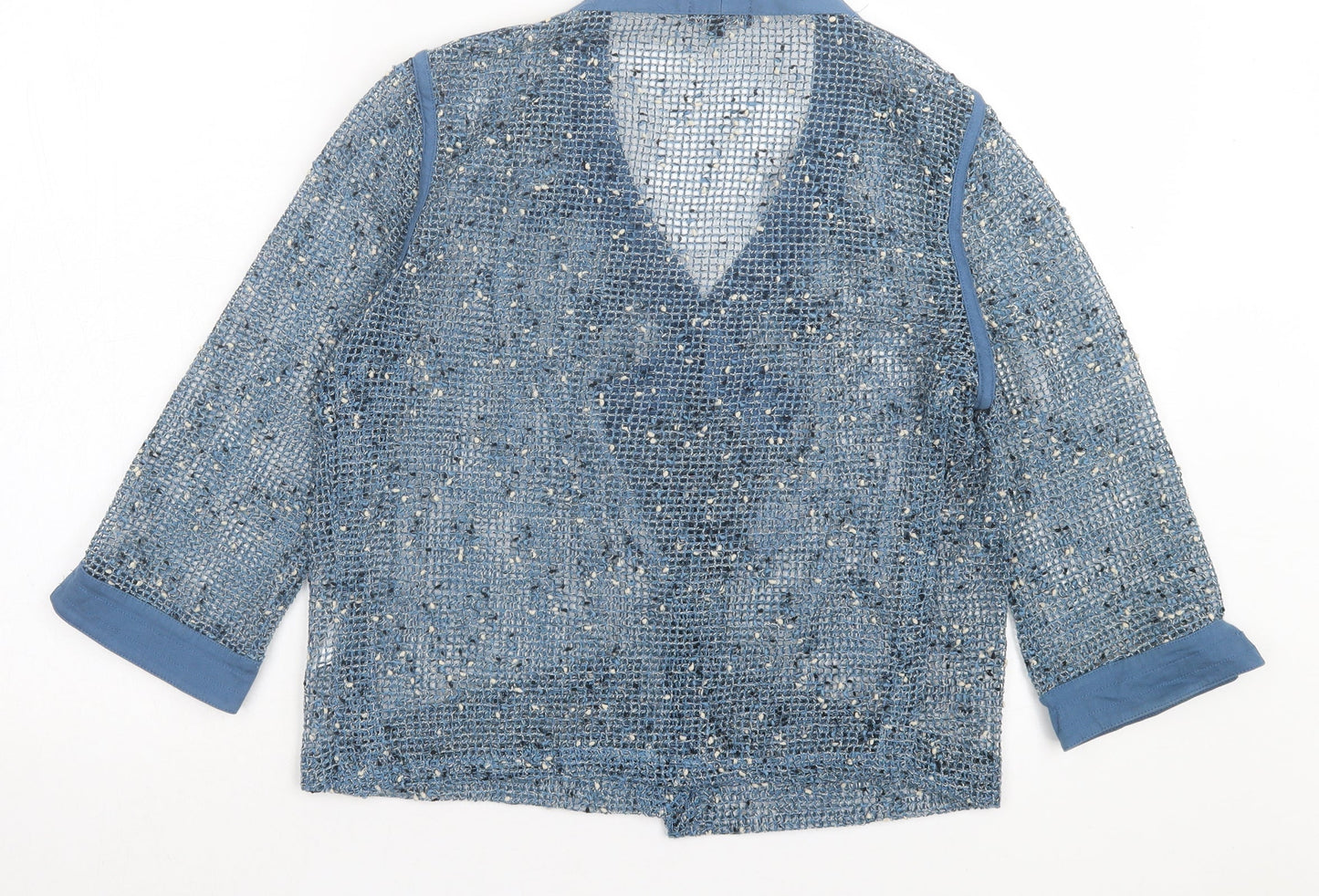 Casamia Womens Blue V-Neck Polyester Cardigan Jumper Size S