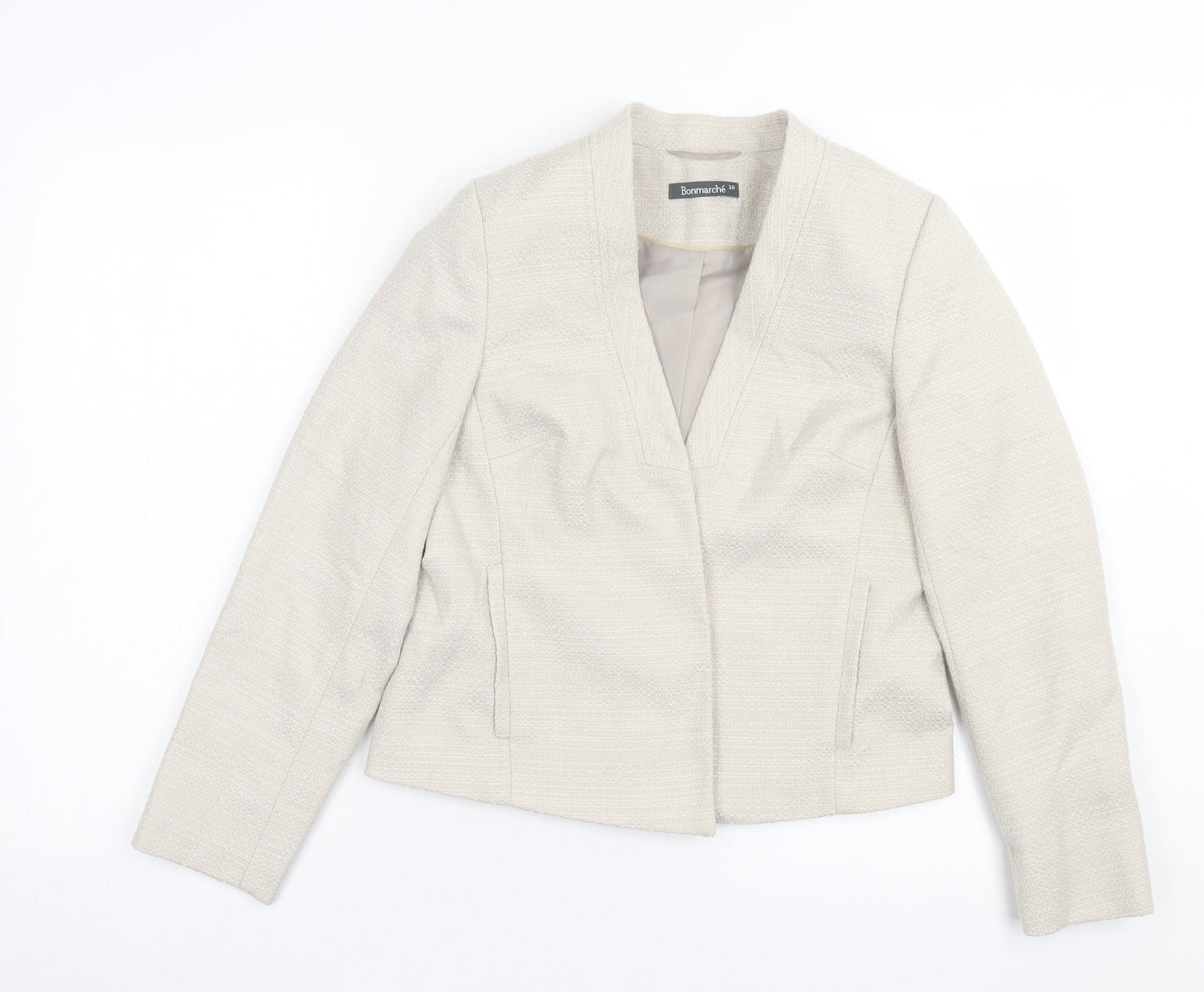 bonmarch Womens Beige Jacket Size 10