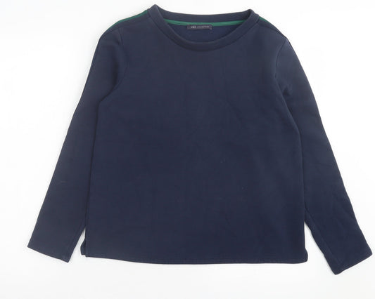 Marks and Spencer Womens Blue Striped Cotton Pullover Sweatshirt Size 8 Pullover