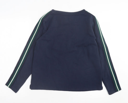 Marks and Spencer Womens Blue Striped Cotton Pullover Sweatshirt Size 8 Pullover