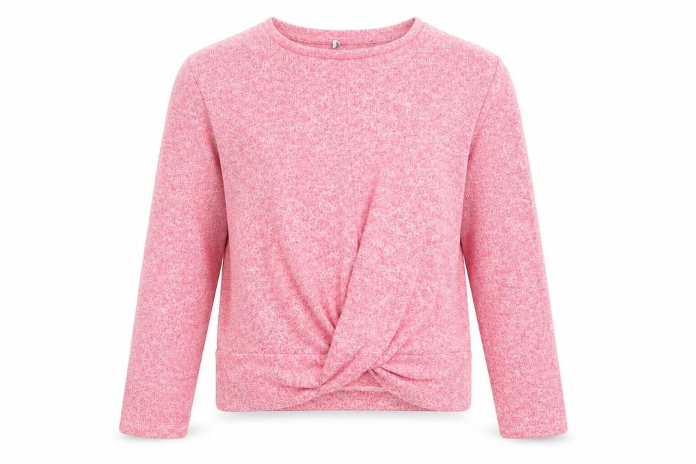 Marks and Spencer Girls Pink Viscose Basic Casual Size 11-12 Years Crew Neck Pullover