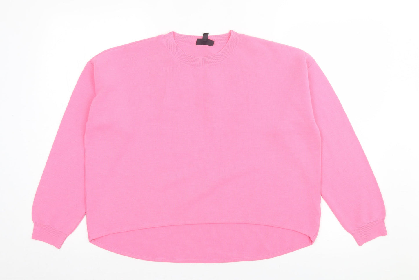 Topshop Womens Pink Crew Neck Acrylic Pullover Jumper Size 8