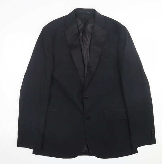 Moss 1851 Mens Black Wool Jacket Suit Jacket Size 40