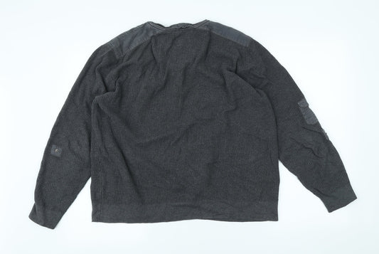 Cedar Wood State Mens Grey Polyester Pullover Sweatshirt Size L