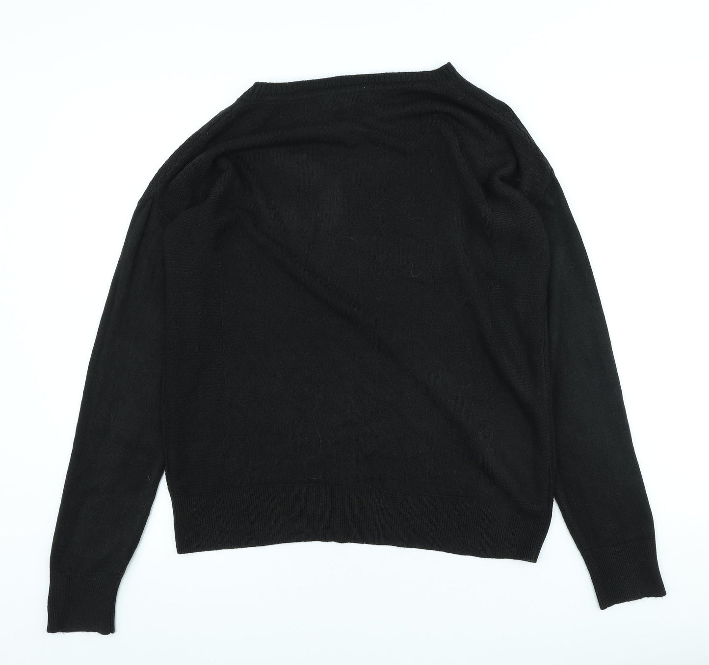 NEXT Womens Black Round Neck Acrylic Pullover Jumper Size 12