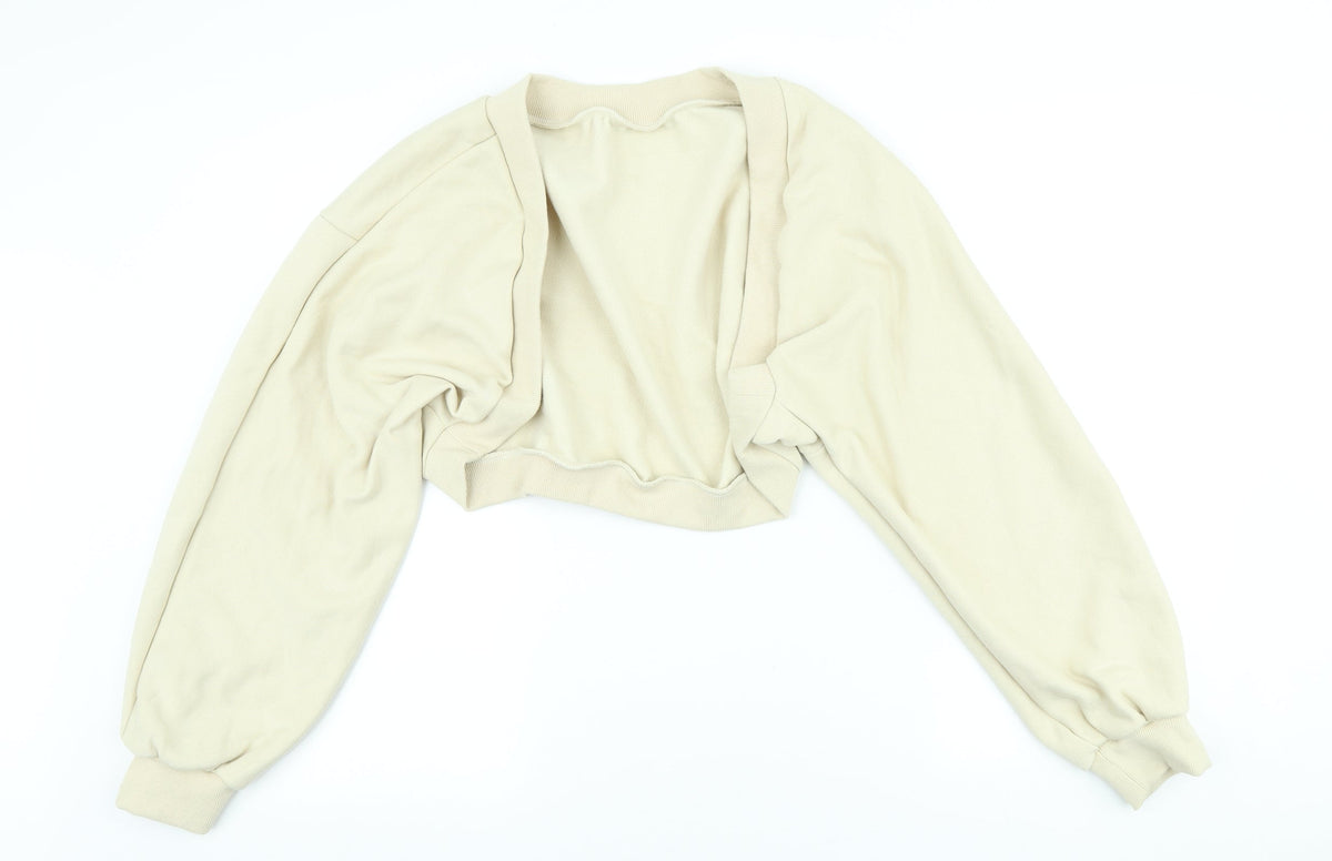 DAZY Womens Beige Round Neck Polyester Cardigan Jumper Size L