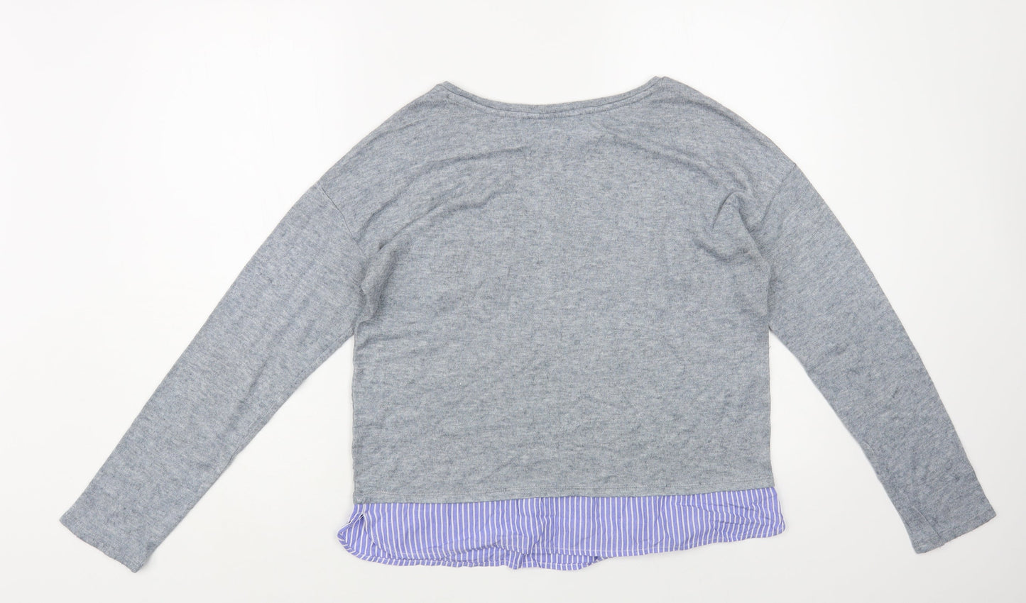 Springfield Womens Grey Boat Neck Polyester Pullover Jumper Size M