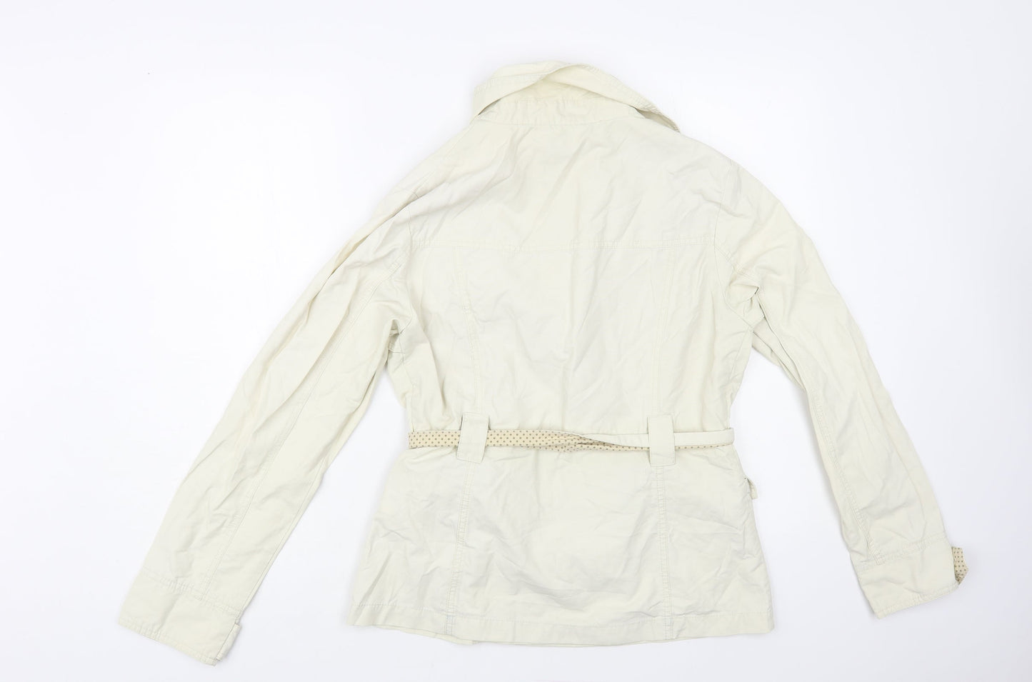 Be Beau Womens Beige Pea Coat Coat Size 12 Button