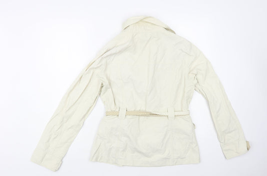 Be Beau Womens Beige Pea Coat Coat Size 12 Button