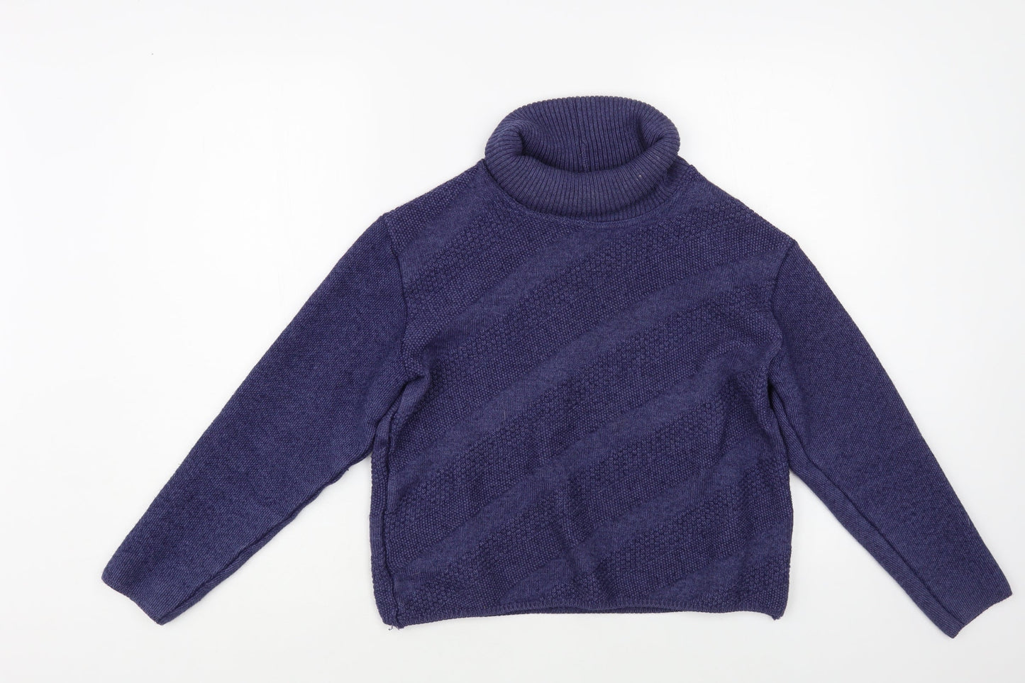 Zagara Womens Blue Roll Neck Acrylic Pullover Jumper Size M