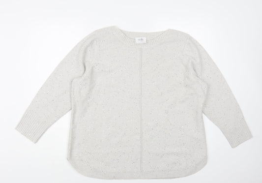 Wallis Mens Grey Acrylic Pullover Jumper Size L