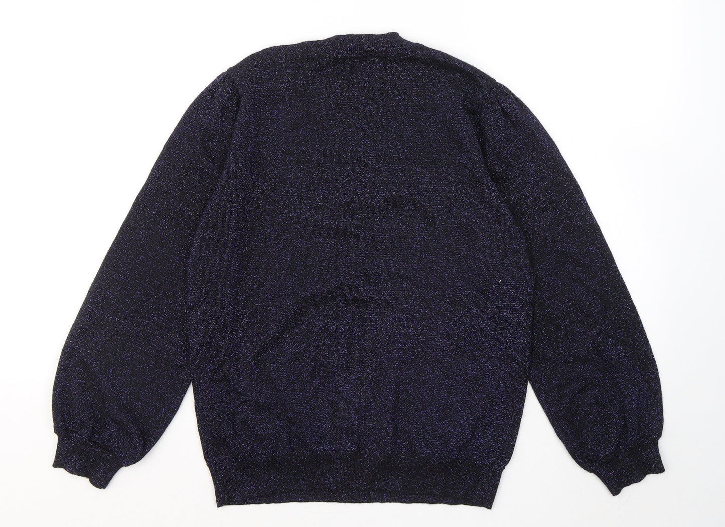 M&Co Womens Purple Round Neck Viscose Pullover Jumper Size 10