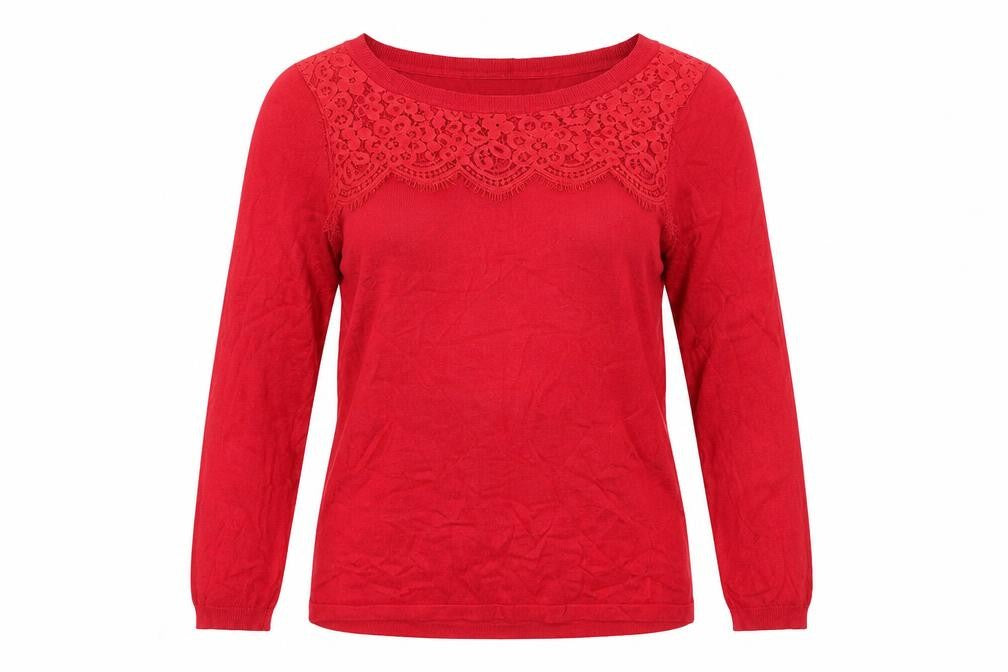 Marks and Spencer Womens Red Round Neck Acrylic Pullover Jumper Size M
