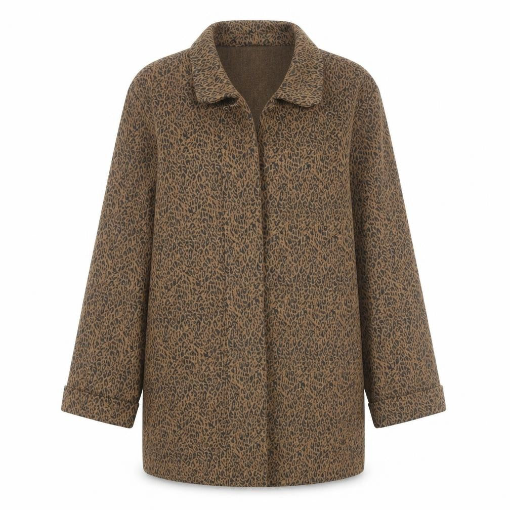 New Look Womens Brown Animal Print Jacket Blazer Size 10