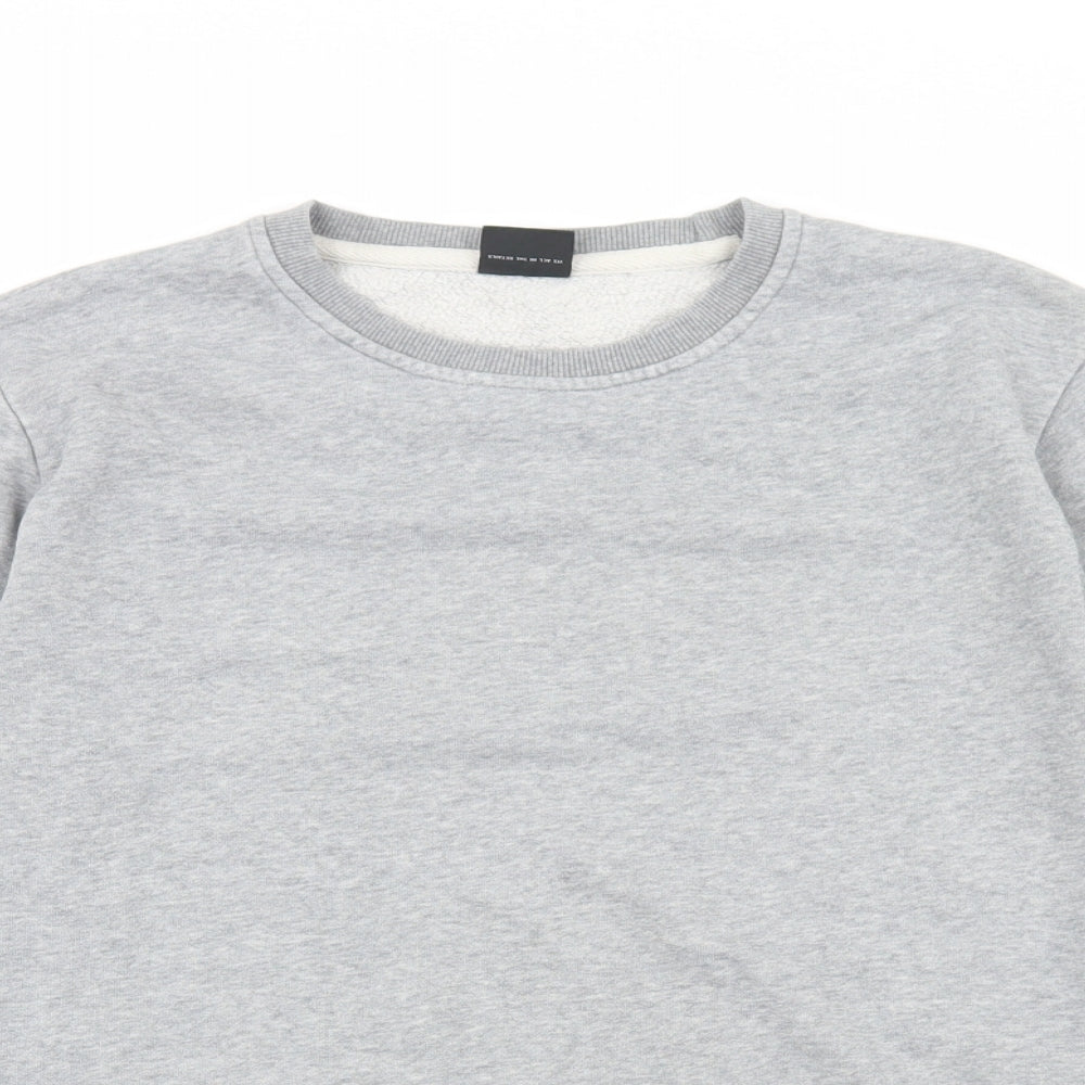 Swell Basics Mens Grey Cotton Pullover Sweatshirt Size S