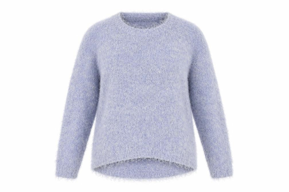 Marks and Spencer Womens Blue Round Neck Polyester Pullover Jumper Size 12