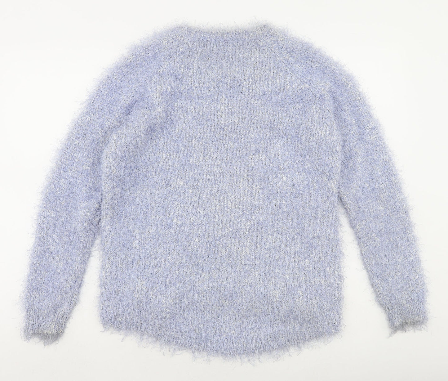 Marks and Spencer Womens Blue Round Neck Polyester Pullover Jumper Size 12
