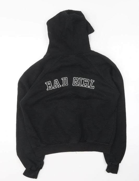 Select Womens Black Cotton Full Zip Hoodie Size 12