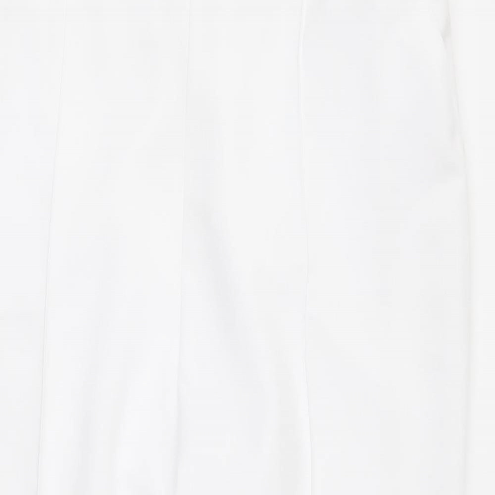 Marks and Spencer Womens White Polyester Trousers Size 18 L24 in Regular