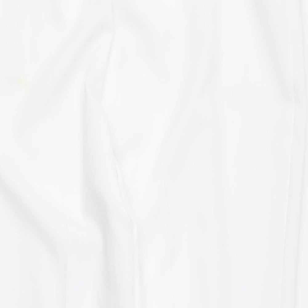 Marks and Spencer Womens White Polyester Trousers Size 18 L24 in Regular