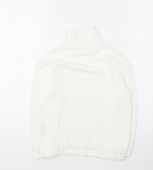 SheIn Girls White Roll Neck Polyester Pullover Jumper Size 7 Years