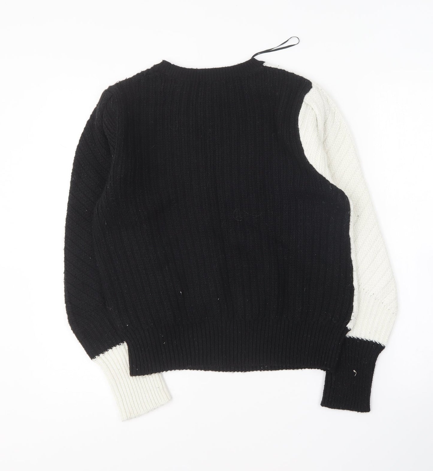 Marks and Spencer Womens Black Round Neck Polyester Pullover Jumper Size 14