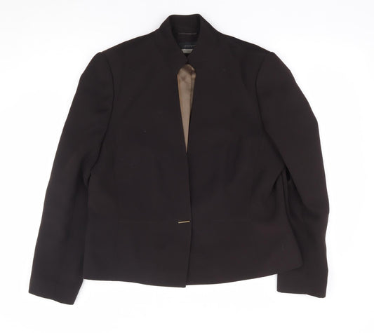 Primciples Womens Brown Polyester Jacket Suit Jacket Size 16