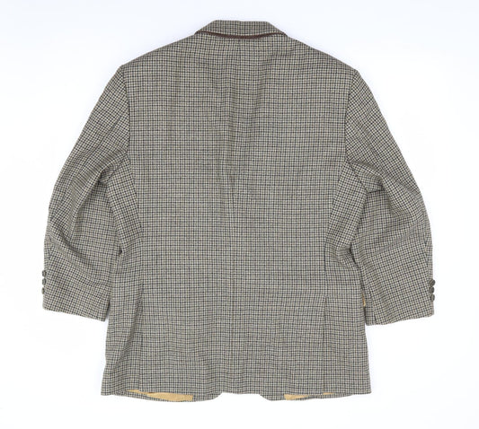 Marks and Spencer Mens Multicoloured Plaid Wool Jacket Suit Jacket Size 40