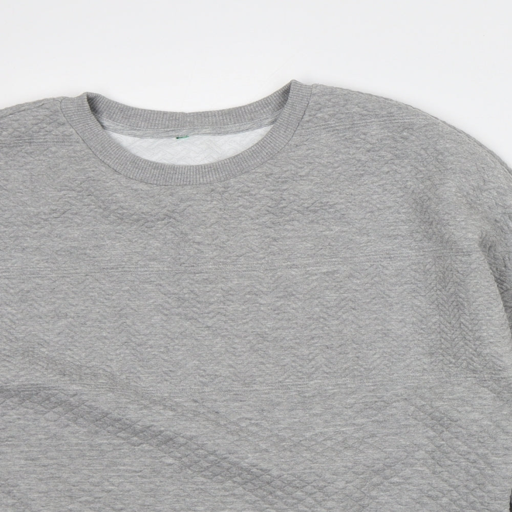Preworn Mens Grey Polyester Pullover Sweatshirt Size M