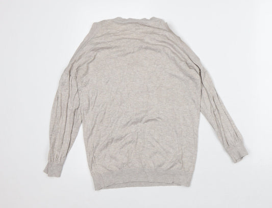 Red Herring Womens Grey Nylon Pullover Sweatshirt Size 8 - Cold Shoulder