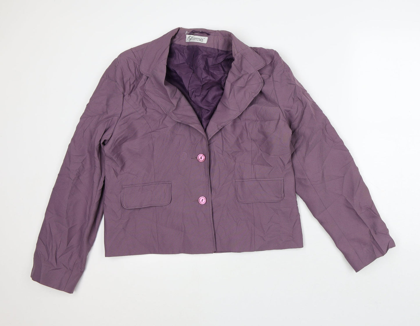 Slimma Womens Purple Jacket Blazer Size 16