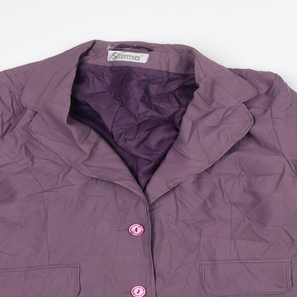 Slimma Womens Purple Jacket Blazer Size 16