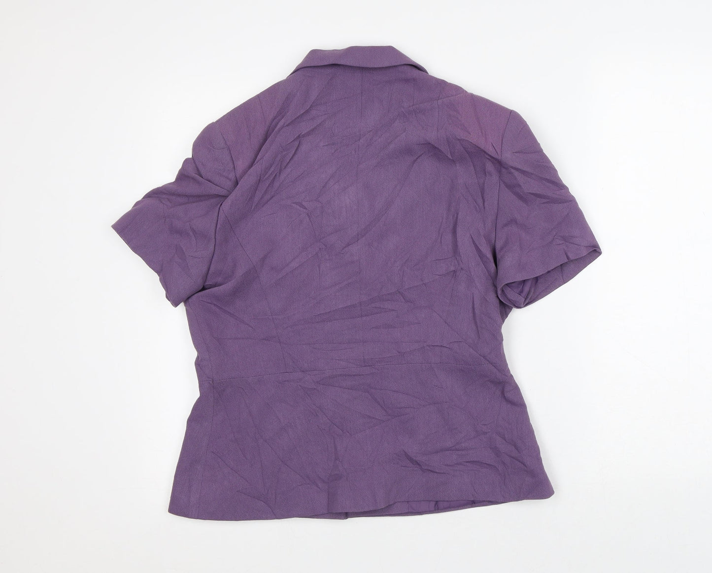 Richards Womens Purple Jacket Blazer Size 12 - Short Sleeves
