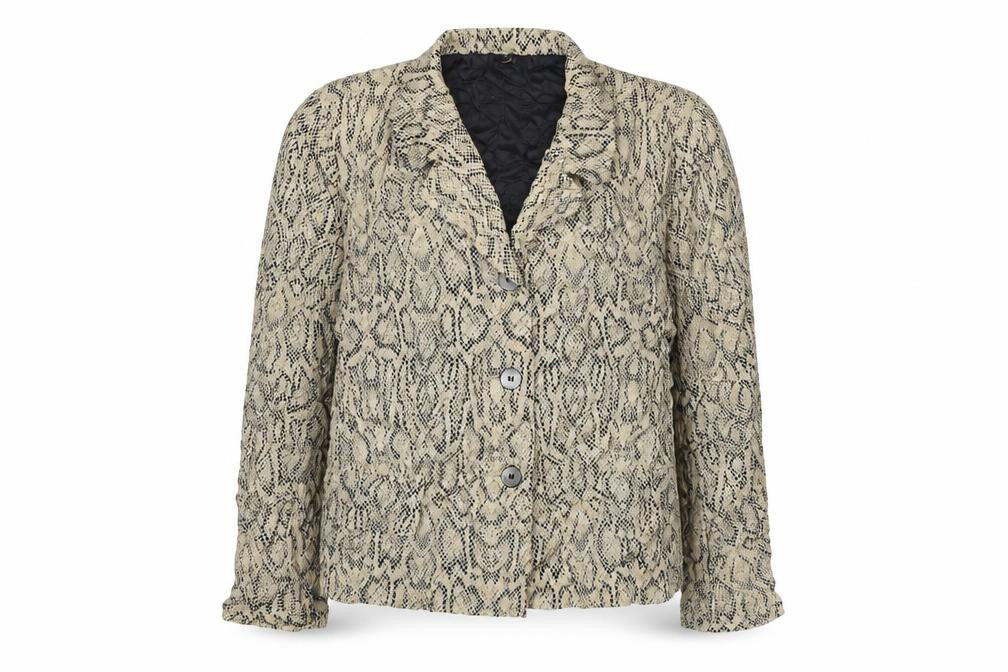 Bettis Barclay Womens Orange Animal Print Jacket Blazer Size M