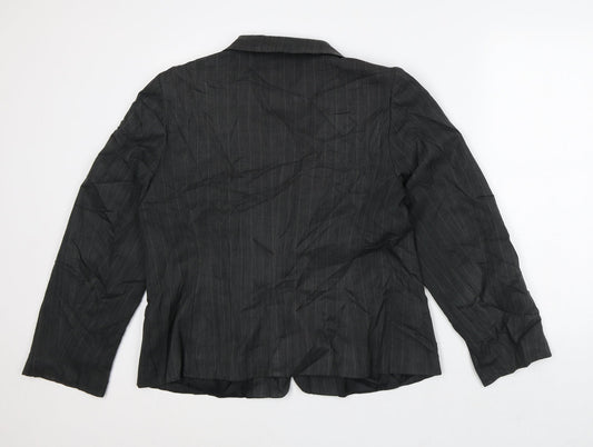 George Womens Grey Striped Jacket Blazer Size 18