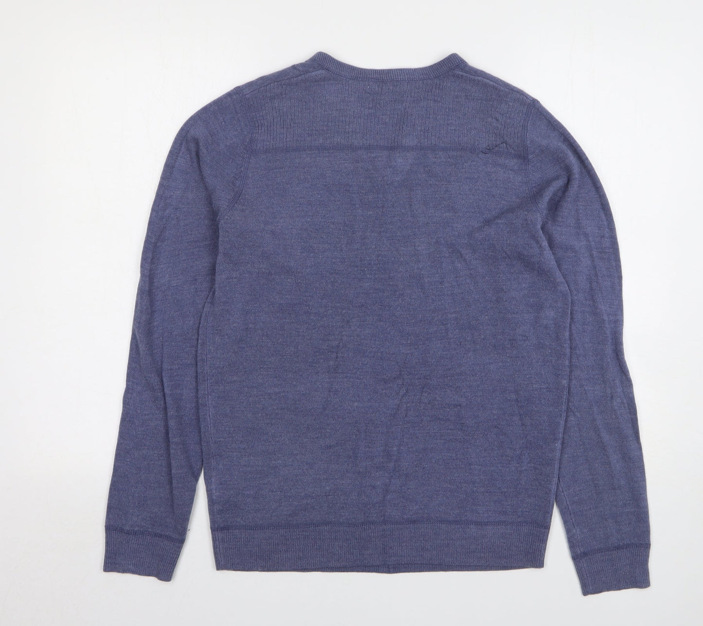 Red Herring Mens Blue V-Neck Acrylic Pullover Jumper Size S