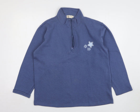 Bonmarché Womens Blue Polyester Pullover Sweatshirt Size S