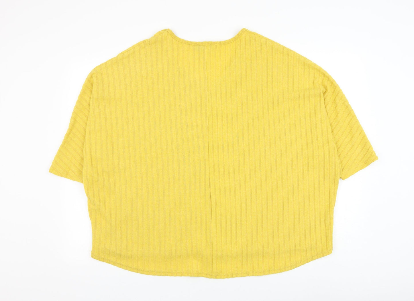 New Look Womens Yellow Round Neck Polyester Pullover Jumper Size L