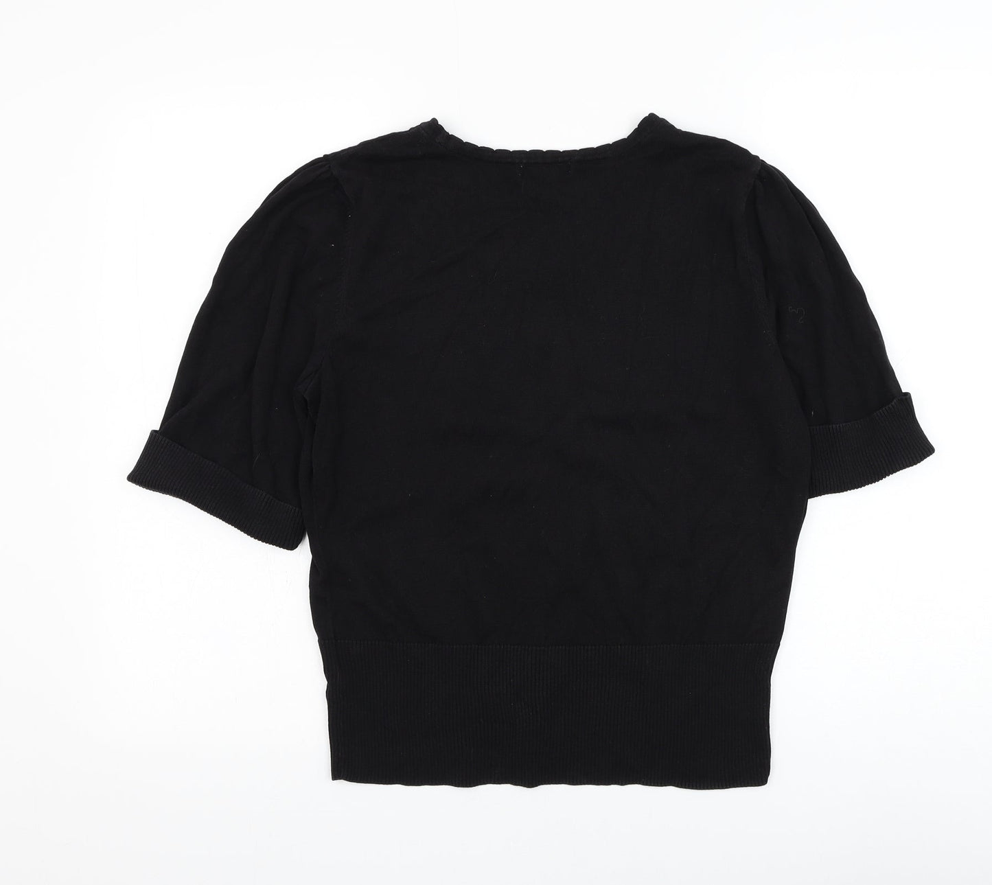 Monsoon Womens Black V-Neck Polyester Jumper Size 16