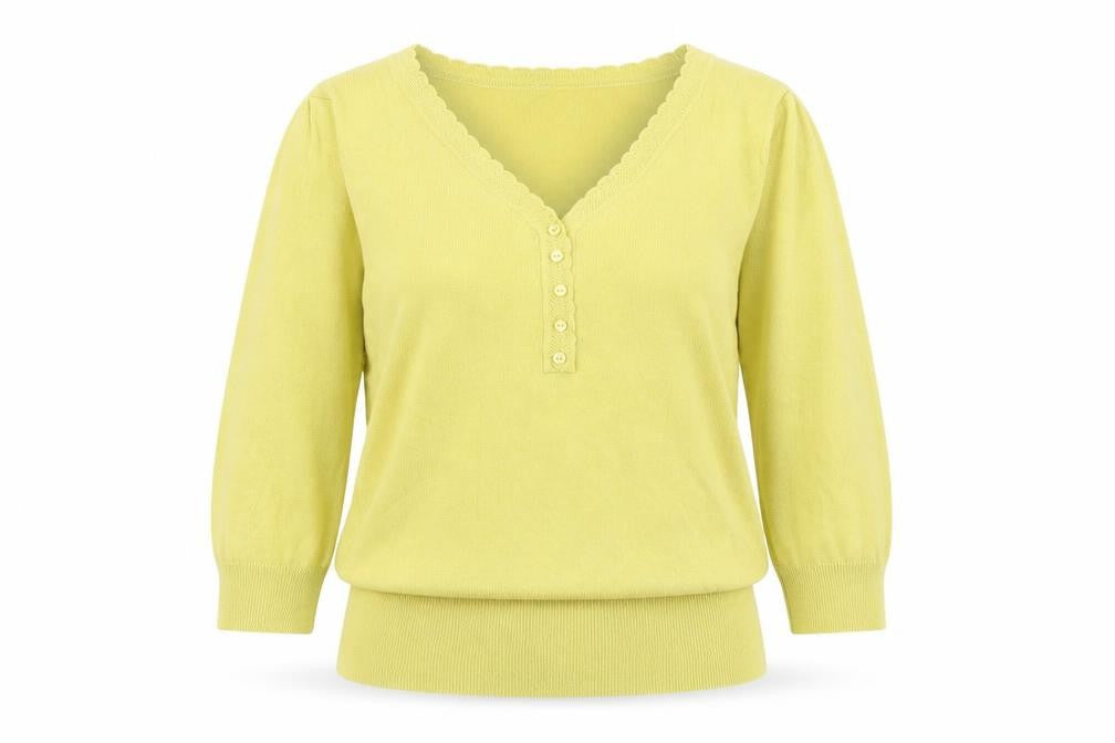 Marks and Spencer Womens Green V-Neck Viscose Pullover Jumper Size 14