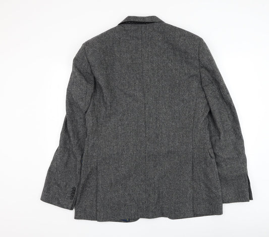 F&F Mens Grey Polyester Jacket Suit Jacket Size 42