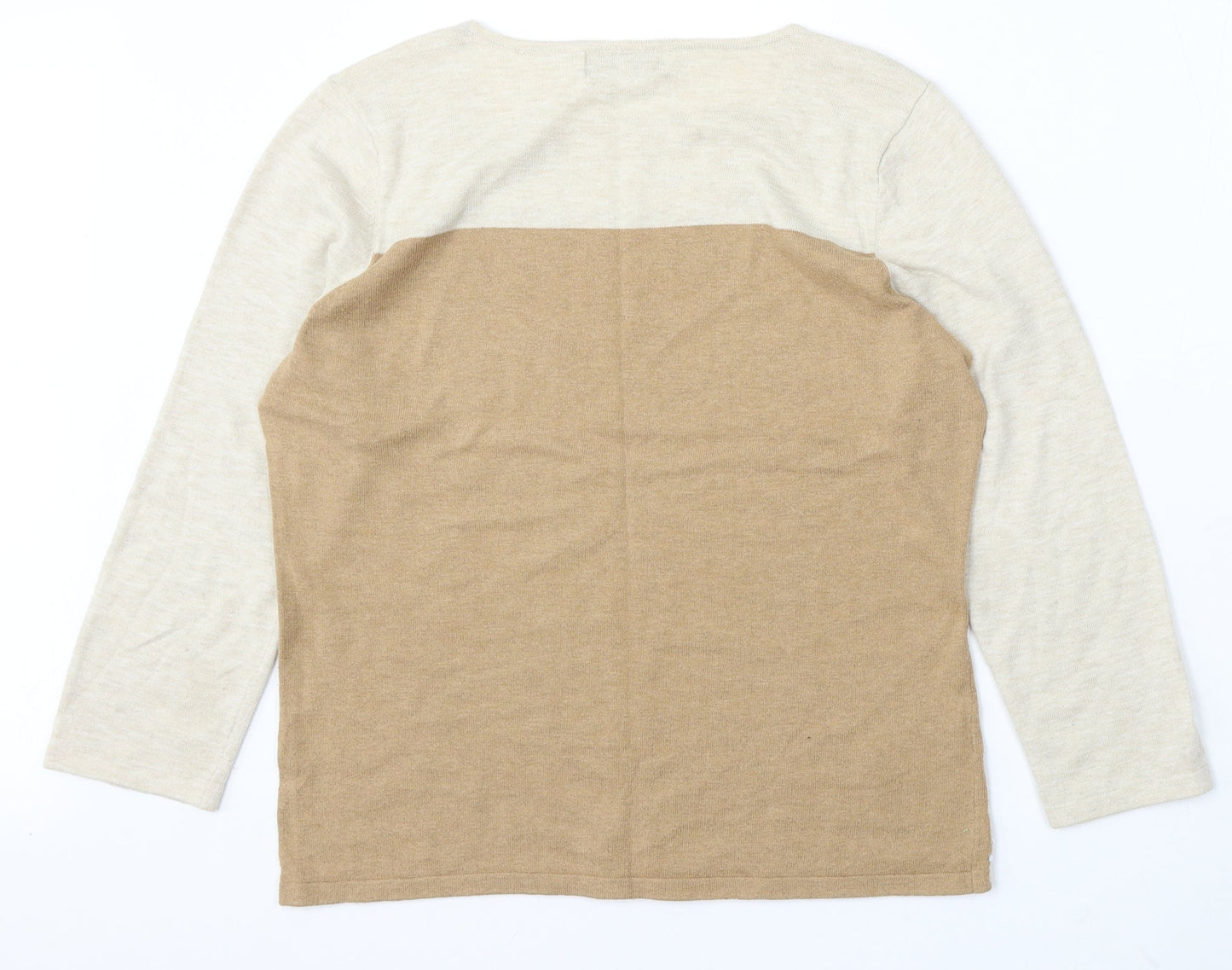NEXT Womens Multicoloured Round Neck Cotton Pullover Jumper Size 14