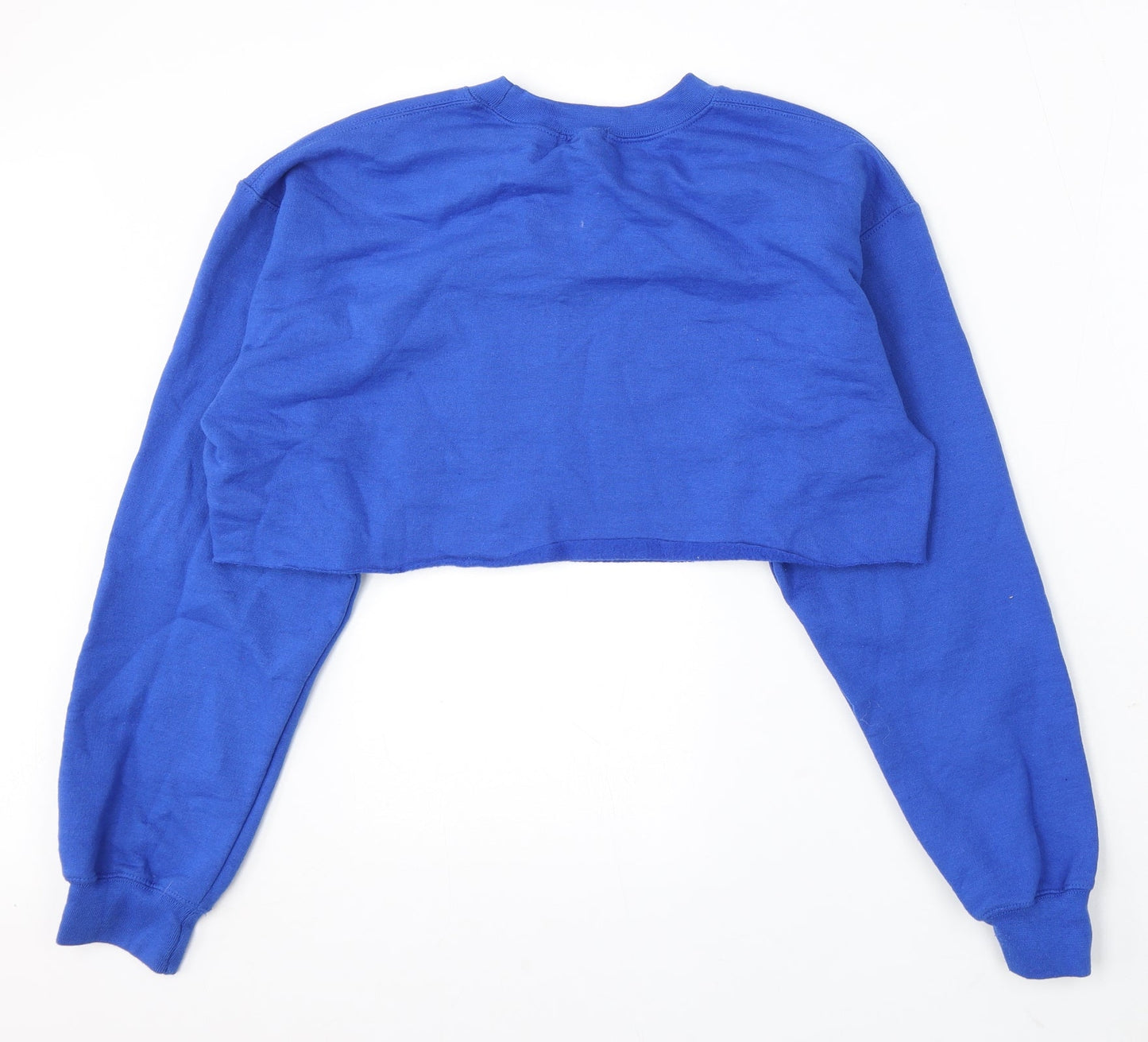 PRETTYLITTLETHING Womens Blue Polyester Pullover Sweatshirt Size M